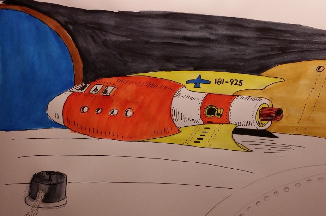 A water color Sci-Fi hommage to the 50s